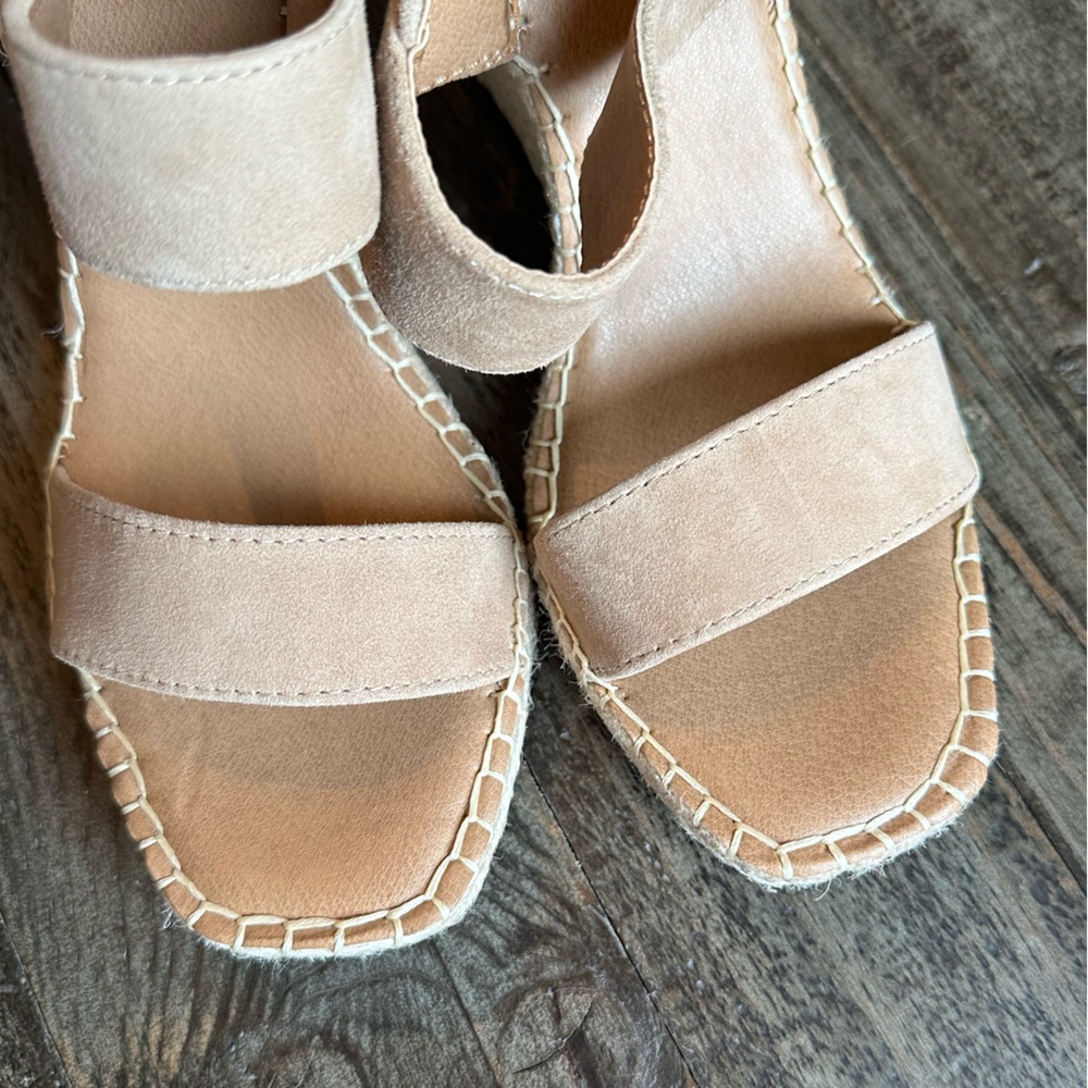 Steve  Madden Uri Espadrille Wedges 8.5 neutral - Picture 3 of 8